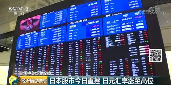 1美元对105日元！日本股市今日重挫 日元汇率涨至高位