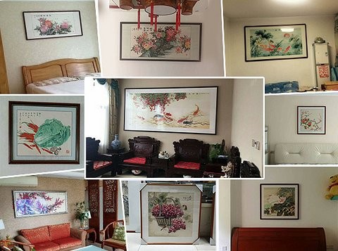 客厅沙发墙适合挂什么画，几款热销名家手绘花鸟画推荐