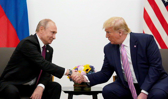 美国总统特朗普与俄罗斯总统普京发表罕见的联