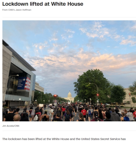 最新消息：华盛顿爆发大规模抗议活动 美国白宫